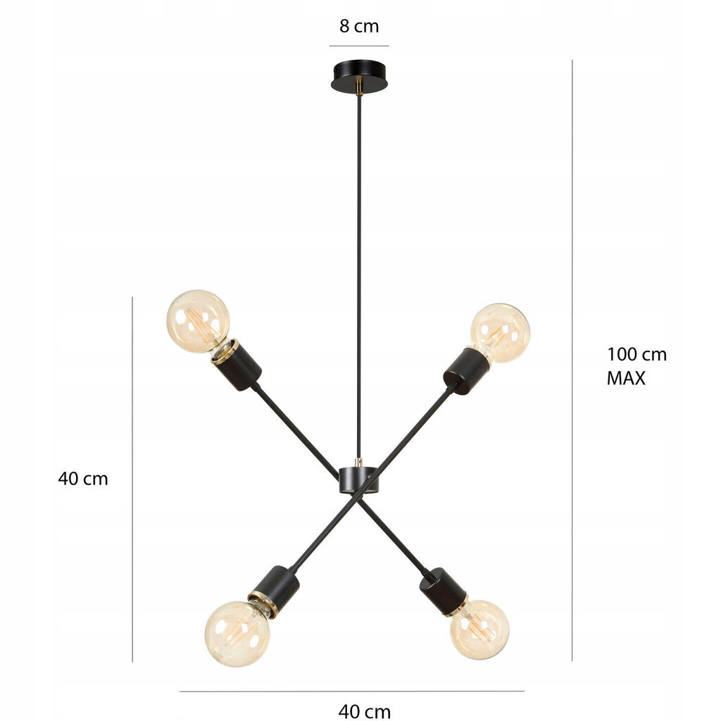 Emibig rippvalgusti Vendero 4 Black hind ja info | Rippvalgustid | kaup24.ee