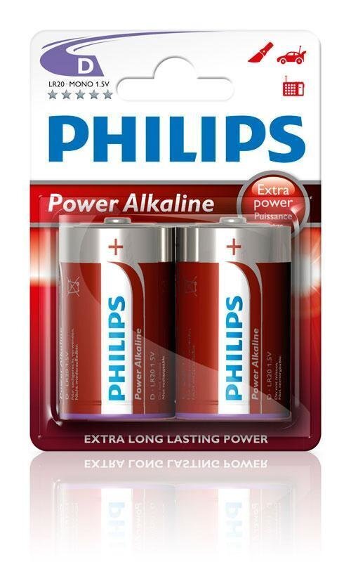 Patareid Philips, Power Alkaline D/R20 B2 цена и информация | Patareid | kaup24.ee