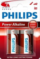 Patareid Philips Power Alkaline, C/R14 B2 цена и информация | Батарейки | kaup24.ee