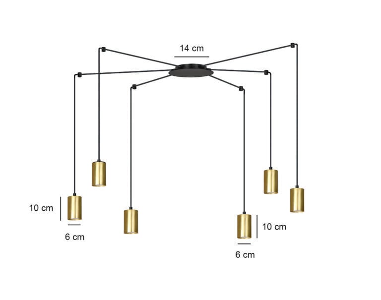 Emibig rippvalgusti Traker 6 BL/Gold hind ja info | Rippvalgustid | kaup24.ee