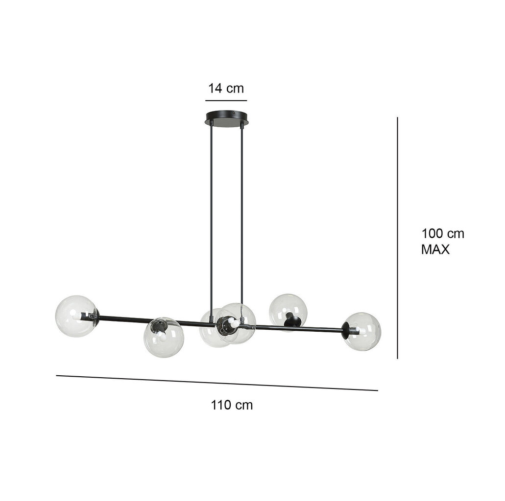 Emibig valgusti Rossi 6 Bl Transparent hind ja info | Rippvalgustid | kaup24.ee