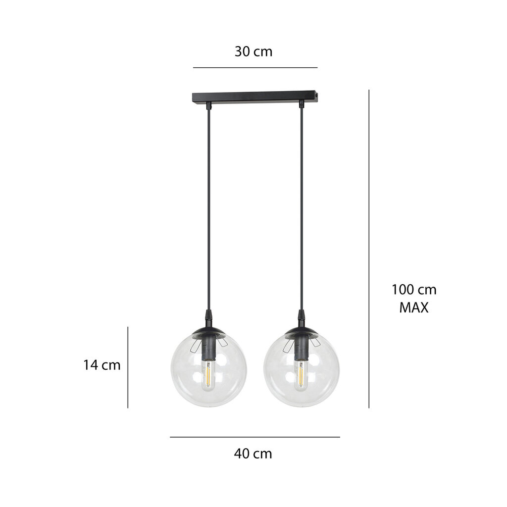 Emibig valgusti Cosmo 2 Bl Transparent hind ja info | Rippvalgustid | kaup24.ee