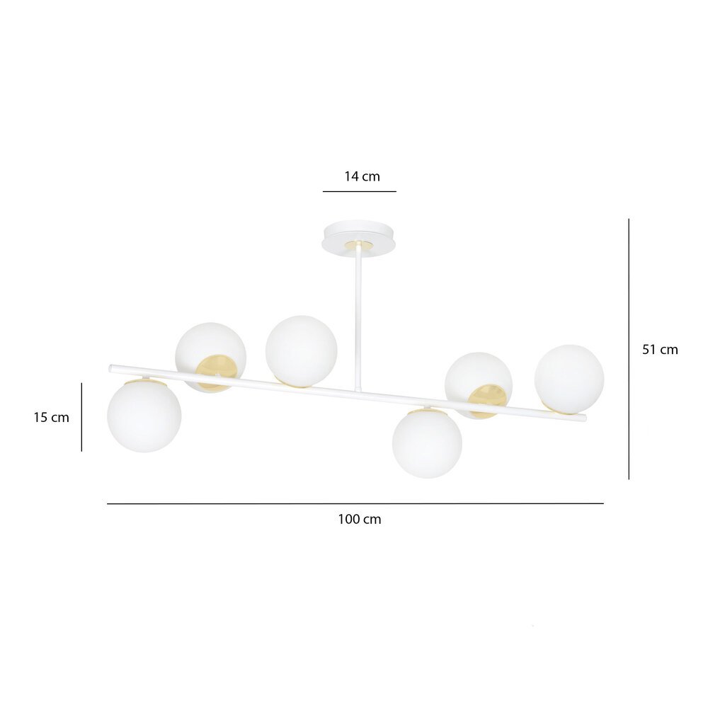 Emibig lamp Floki 6 White Gold цена и информация | Rippvalgustid | kaup24.ee