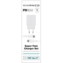 Vivanco laadija USB-C 3A 1,2m, valge (60811) цена и информация | Кабели для телефонов | kaup24.ee
