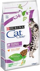 Purina Cat Chow Hairball сухой корм для кошек с курицей, 1,5 кг цена и информация | Сухой корм для кошек | kaup24.ee