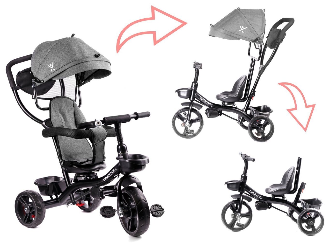 Kolmerattaline Trike Fix Lite 2 in 1, hall hind ja info | Kolmerattalised jalgrattad | kaup24.ee