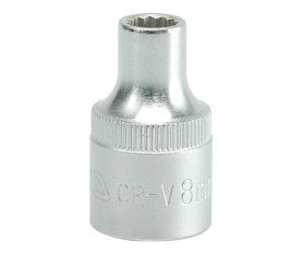 Kaheteistkümnekohaline pistikupesa, 8 mm, 1/2', CrV hind ja info | Käsitööriistad | kaup24.ee