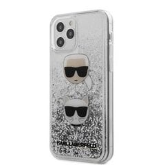 Tagakaaned Karl Lagerfeld    Apple    iPhone 12/12 Pro 6.1'' Liquid Glitter 2 Heads Cover    Silver цена и информация | Чехлы для телефонов | kaup24.ee