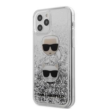 Tagakaaned Karl Lagerfeld    Apple    iPhone 12/12 Pro 6.1'' Liquid Glitter 2 Heads Cover    Silver цена и информация | Telefoni kaaned, ümbrised | kaup24.ee