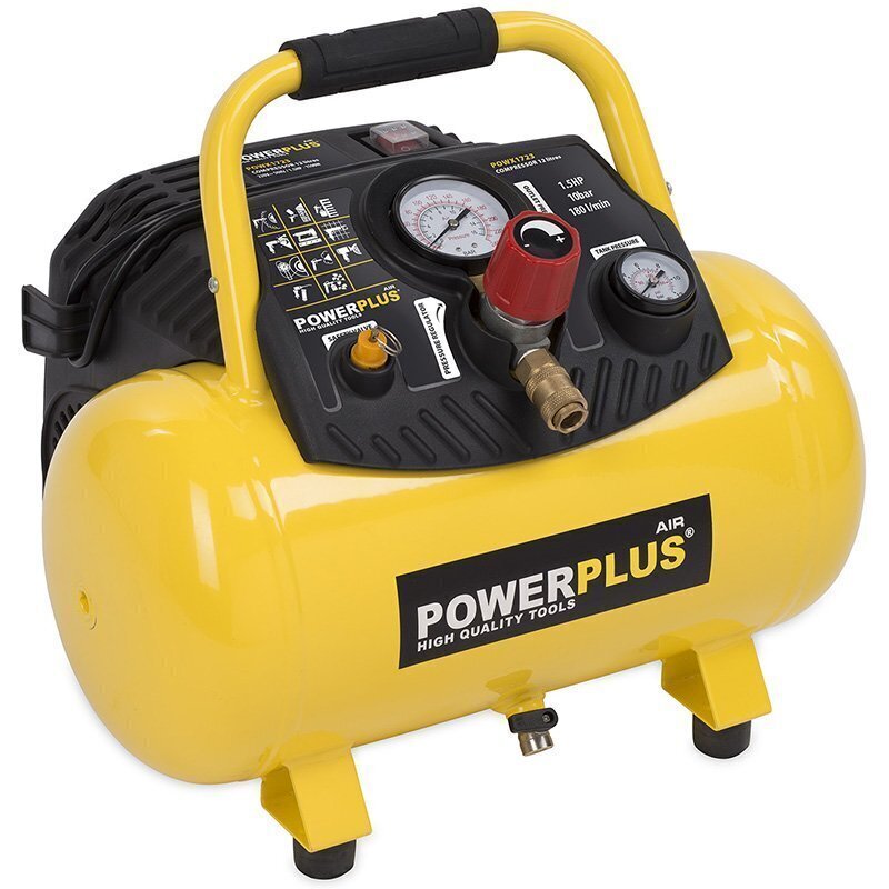 Kompressor 1100W, 12L, 1,5HP, ilma õlita Powerplus X цена и информация | Kompressorid | kaup24.ee