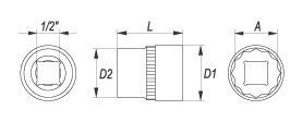 Padrun 12-kant, 14.0mm, 1/2 , CrV YATO hind ja info | Käsitööriistad | kaup24.ee