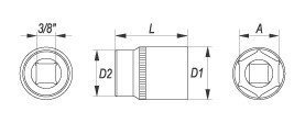 Padrun 7.0mm, CrV, 3/8 YATO hind ja info | Käsitööriistad | kaup24.ee