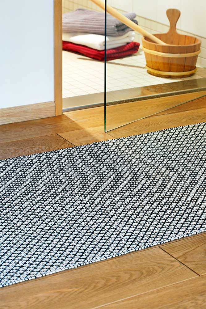 Narma kahepoolne plasticWeave™ plastikvaip Diby, must/kreem, 70 x 100 cm hind ja info | Vaibad | kaup24.ee