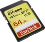 Mälupulk SANDISK Extreme SDXC Card 64GB 150MB/s hind ja info | Fotoaparaatide mälukaardid | kaup24.ee