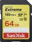 Mälupulk SANDISK Extreme SDXC Card 64GB 150MB/s цена и информация | Fotoaparaatide mälukaardid | kaup24.ee