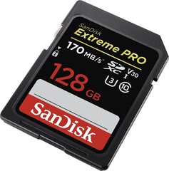 Карта памяти SanDisk Extreme Pro SDXC 128 ГБ 170/90 МБ/с V30 U3 4K (SDSDXXY-128G-GN4IN) цена и информация | Карты памяти | kaup24.ee