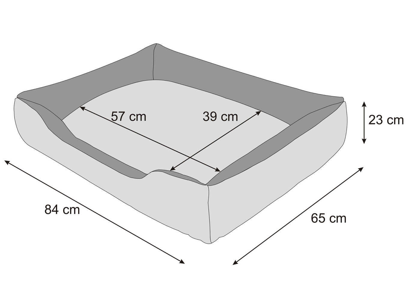 Hobbydog kahepoolne pesa Double Light Grey/Graphite, XL, 84x65 cm hind ja info | Pesad, padjad | kaup24.ee