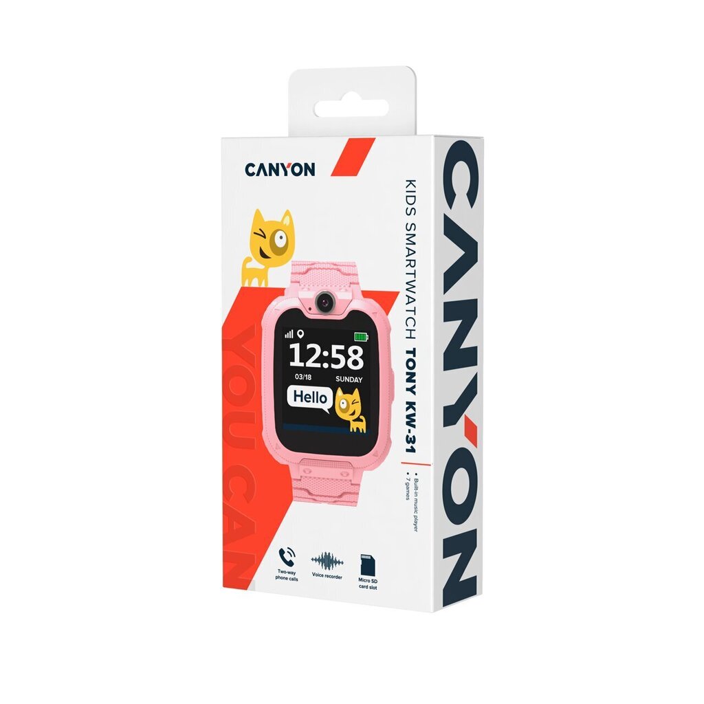 Canyon Tony KW-31 Pink цена и информация | Nutikellad (smartwatch) | kaup24.ee