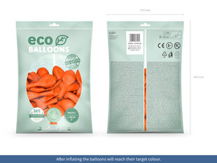 Eco pastelsed õhupallid 30 cm 100 tk, oranžid hind ja info | Õhupallid | kaup24.ee