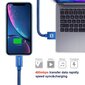 Swissten Textile Fast Charge 3A Lighthing (MD818ZM/A) Data and Charging Cable 2m Blue hind ja info | Kaablid ja juhtmed | kaup24.ee