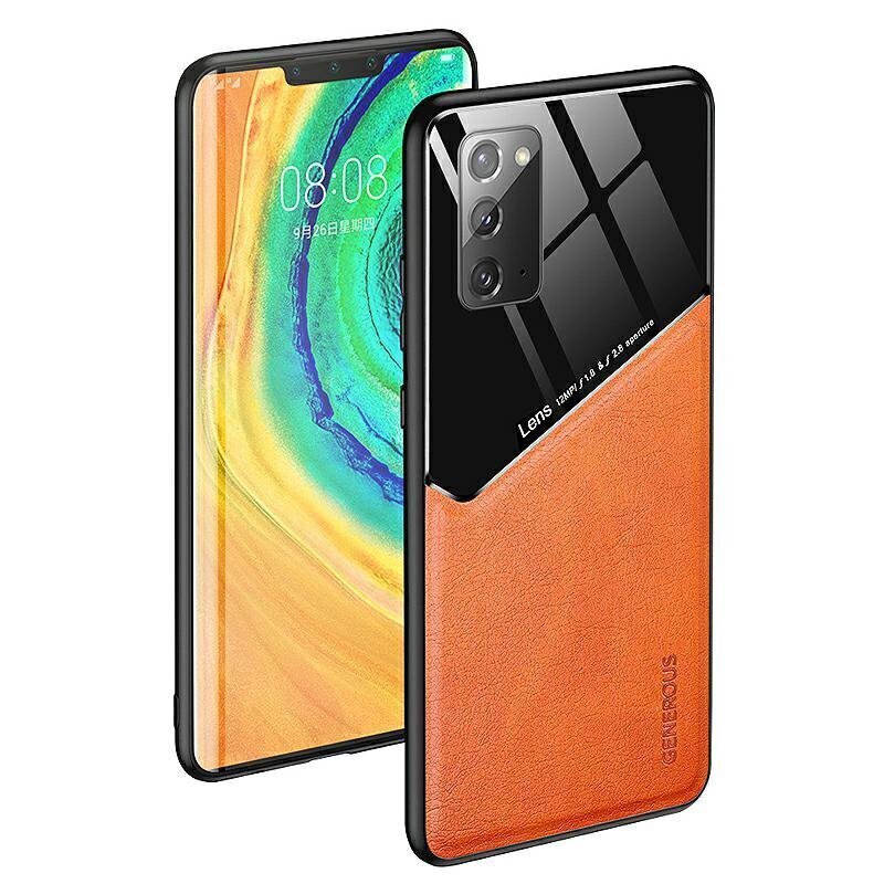 Mocco Lens Leather Back Case for Samsung Galaxy A42 5G Orange hind ja info | Telefoni kaaned, ümbrised | kaup24.ee