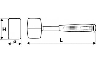 Киянка резиновая 450 г, металлическая ручка цена и информация | Механические инструменты | kaup24.ee