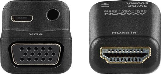 HDMI - VGA Adapter : Full HD, AUDIO OUT, power IN, AXAGON RVH-VGAM цена и информация | USB jagajad, adapterid | kaup24.ee