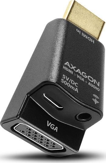 HDMI - VGA Adapter : Full HD, AUDIO OUT, power IN, AXAGON RVH-VGAM цена и информация | USB jagajad, adapterid | kaup24.ee