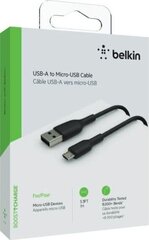 Кабель Belkin USB-A Micro USB PVC 1м черный цена и информация | Кабели для телефонов | kaup24.ee