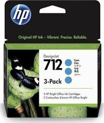 INK CARTRIDGE CYAN NO.712/3PACK 3ED77A HP hind ja info | Tindiprinteri kassetid | kaup24.ee