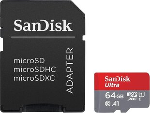 Карта памяти SanDisk, Micro SDXC 64 Гб UHS-I/W/A SDSQUA4-064G-GN6TA цена и информация | Карты памяти для телефонов | kaup24.ee