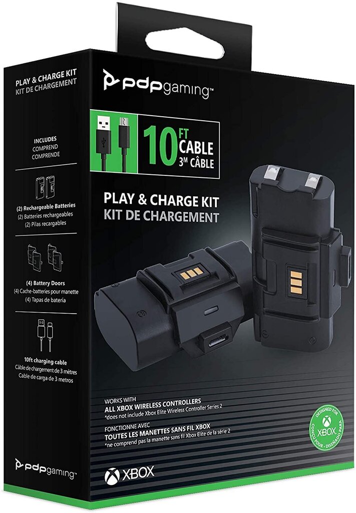 PDP Play and Charge Kit - Black (Xbox Series, Xbox One) цена и информация | Mängupuldid | kaup24.ee