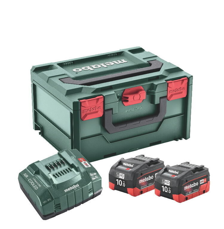 Basic set: 2 x 10,0 Ah LiHD + ASC 145 laadija + MetaBOX215, Metabo цена и информация | Akutrellid ja akukruvikeerajad | kaup24.ee