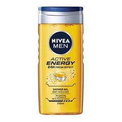 Nivea Men Active Energy dušigeel meestele 250 ml цена и информация | Масла, гели для душа | kaup24.ee