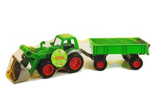 Roheline traktor haagisega "POLESIE", 63cm hind ja info | Poiste mänguasjad | kaup24.ee