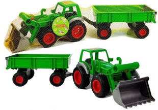 Roheline traktor haagisega "POLESIE", 63cm hind ja info | Poiste mänguasjad | kaup24.ee