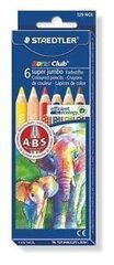 <p>Цветные карандаши 6 цветов NC Super Jumbo, STAEDTLER/10</p>
 цена и информация | Принадлежности для рисования, лепки | kaup24.ee