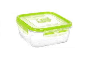 PUREBOX ACTIVE NEON GREEN klaasnõu 122cl kaanega kandiline, Luminarc hind ja info | Toidu säilitusnõud | kaup24.ee