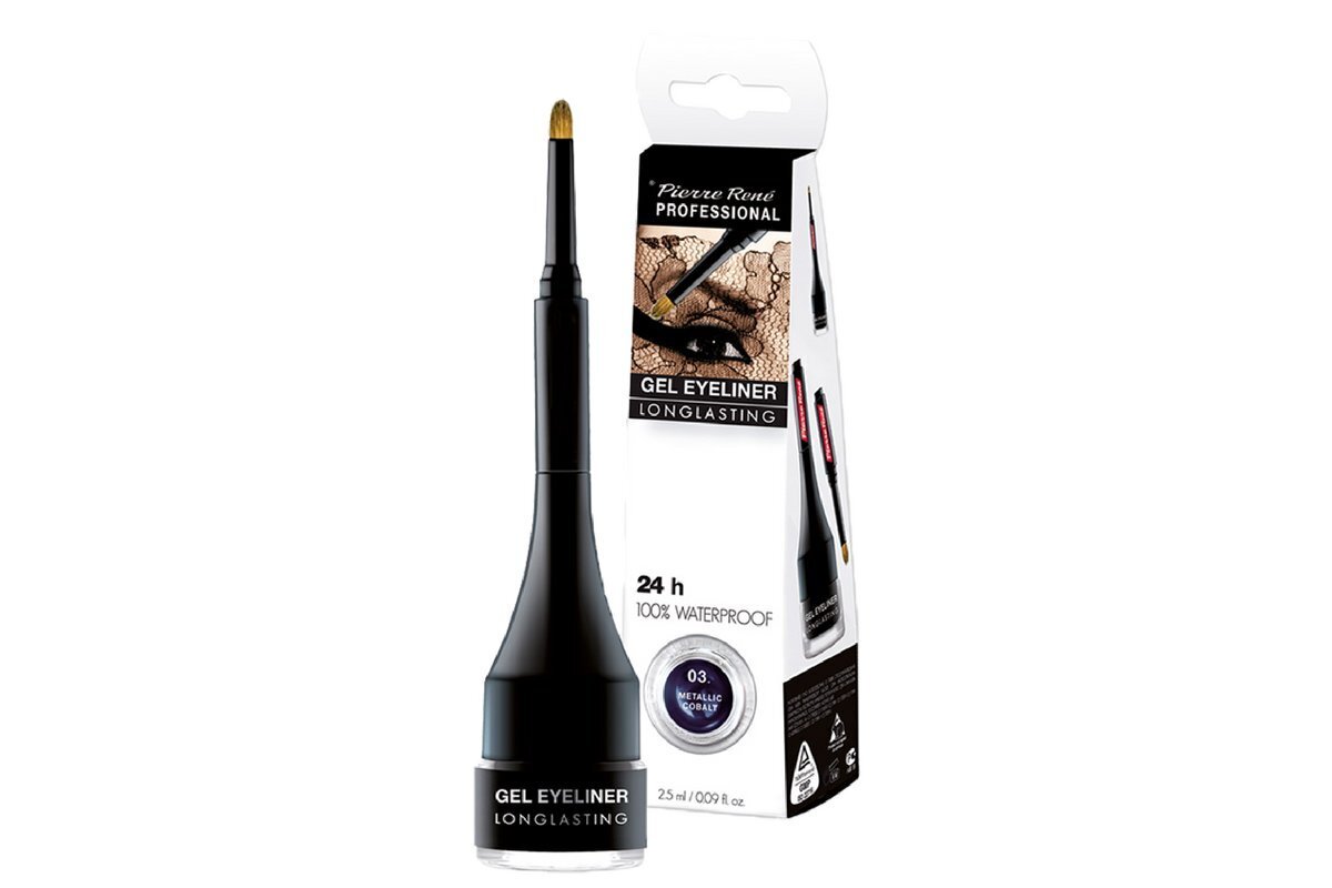 Pierre Rene Gel Eyeliner silmalainer 2.5 ml, 01 Carbon Black hind ja info | Ripsmetušid, lauvärvid, silmapliiatsid, seerumid | kaup24.ee