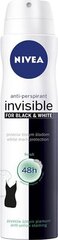 Nivea Black&White Invisible Fresh  дезодорант-спрей 250 ml цена и информация | Дезодоранты | kaup24.ee