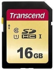 Memory SDHC 16GB UHS-I/C10 TS16GSDC500S Transcend hind ja info | Fotoaparaatide mälukaardid | kaup24.ee