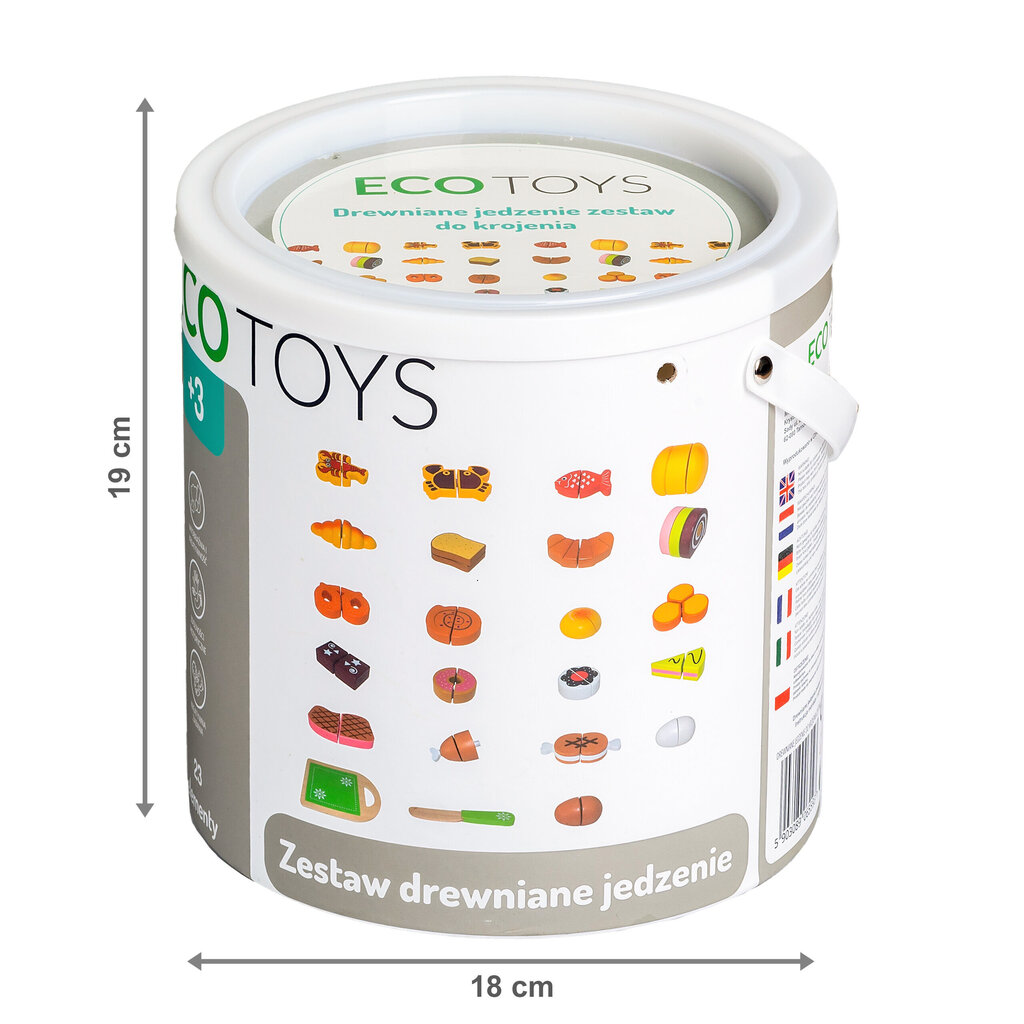 Puidust lõigatavate toiduainete komplekt Ecotoys hind ja info | Tüdrukute mänguasjad | kaup24.ee