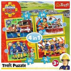 Комплект пазлов TREFL FIREMAN SAM 4в1 Пожарник Сэм цена и информация | Пазлы | kaup24.ee