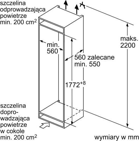 Bosch KIV86VFE1, integreeritav külmik, maht 267 L, 177,2 cm цена и информация | Külmkapid | kaup24.ee