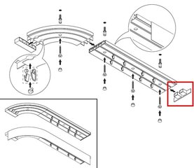 Laekarniis PVC viimistlus, II rööbas, must цена и информация | Карнизы | kaup24.ee