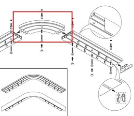 Laekarniis PVC võlvi II rööbas, must цена и информация | Карнизы | kaup24.ee