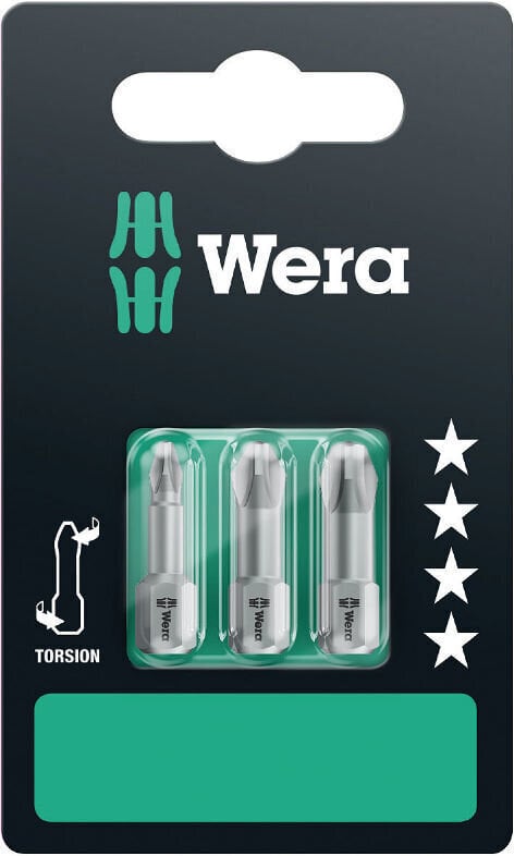 Wera 851/1 Torsion otsakud PH 1 + PH 2 + PH 3 x 25mm цена и информация | Käsitööriistad | kaup24.ee