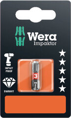 Насадка Wera Impaktor PH3 25 мм, 851/1 IMP DC, розничная упаковка цена и информация | Механические инструменты | kaup24.ee
