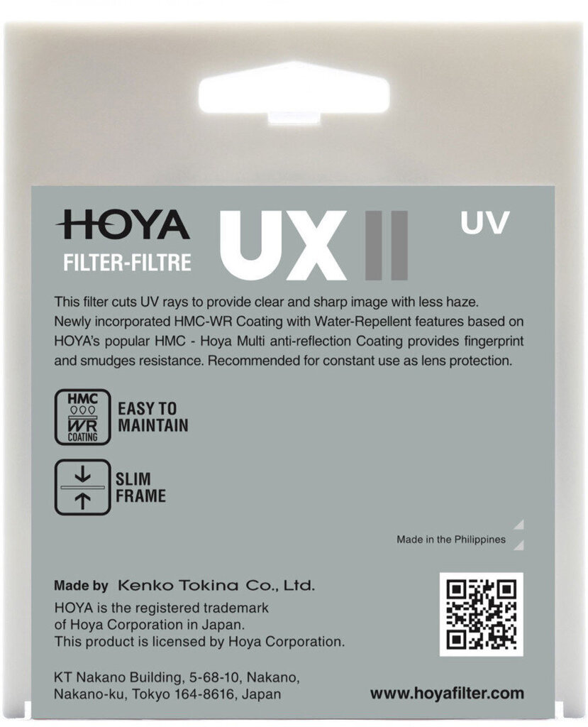 Hoya filter UX II UV 58mm hind ja info | Filtrid fotoaparaatidele | kaup24.ee