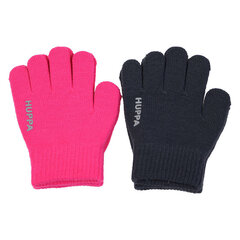 Huppa детские перчатки весна-осень  LEVI 2 шт., фуксия-темно-серый 907156023 цена и информация | Шапки, перчатки, шарфы для девочек | kaup24.ee